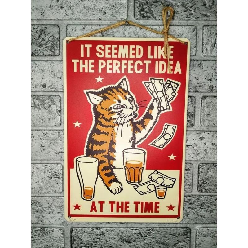 Katzen Metall Wandkunst, Haustierliebhaber Poster Schild