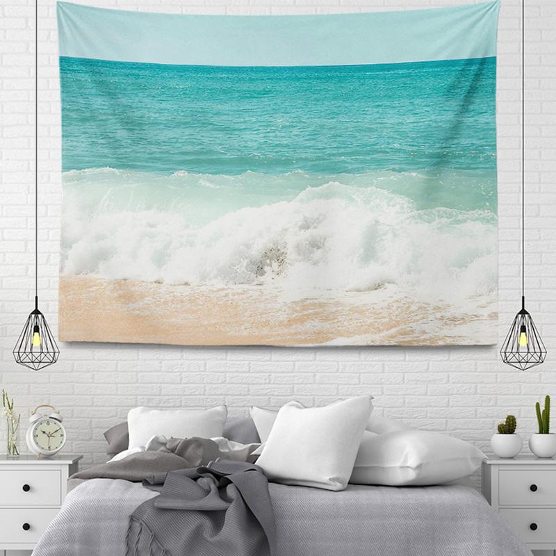 Wall Decor Tapestry Beautiful Room Decoration Blue Beach Accessories Wall Hanging Large Fabric Wall Home Autumn Decoration