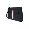 Bally Red And White Striped Letter Logo Business Casual Zipper Leather Wallet Commuter Clutch Bag Large Men Wallet Black 6238757