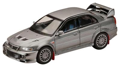 Hobby Japan HJ64 Maßstab Mitsubishi Lancer GSR Evolution 6 CP9A 1999 mit Schlamm Titan Grau Fertigmodell 1/64 Klappen, Metallic/Sonderfarbe,