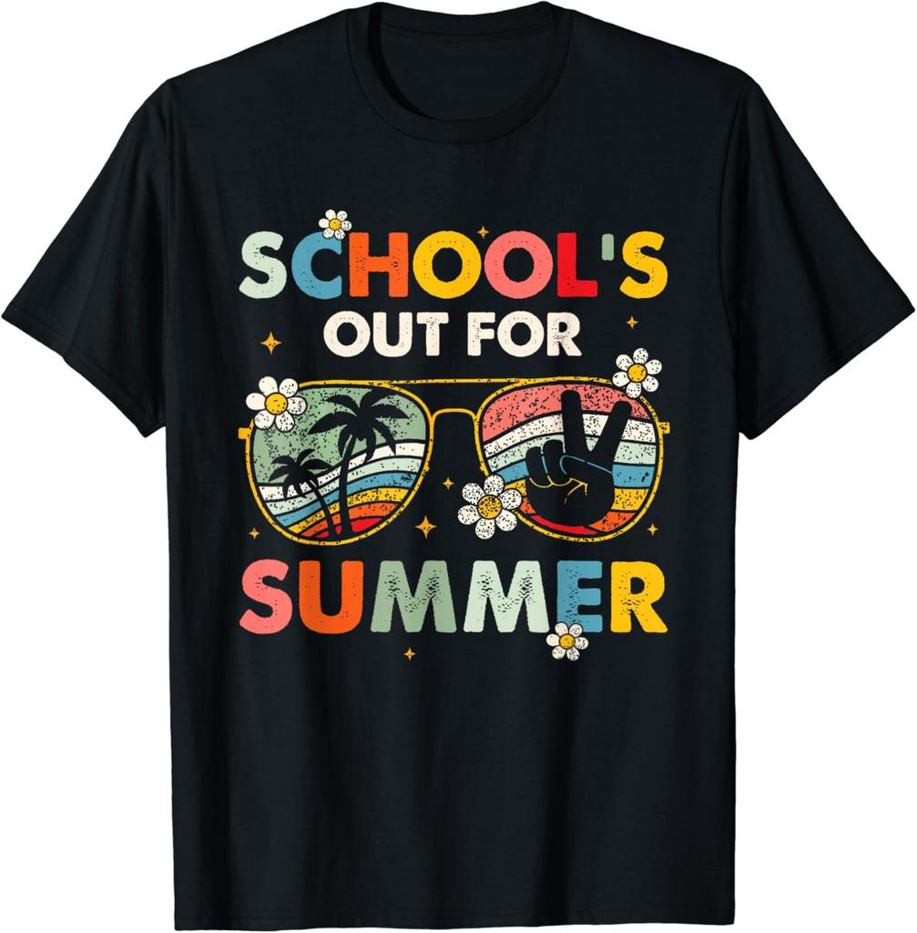 Retro School's Out For Summer Happy Last Day Of School Gift Unisex T-Shirt Mens Kids Mens Womens Tees Top