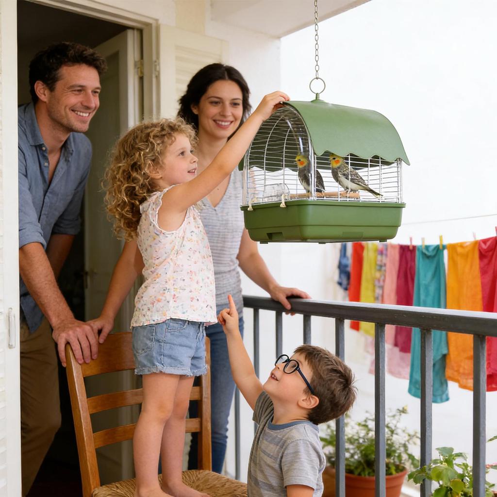 Transport Cage Breathable Small Villa Bird Cage Lightweight Bird Carrier for Small Birds Parrotlets Budgies Cockatiels Parrots