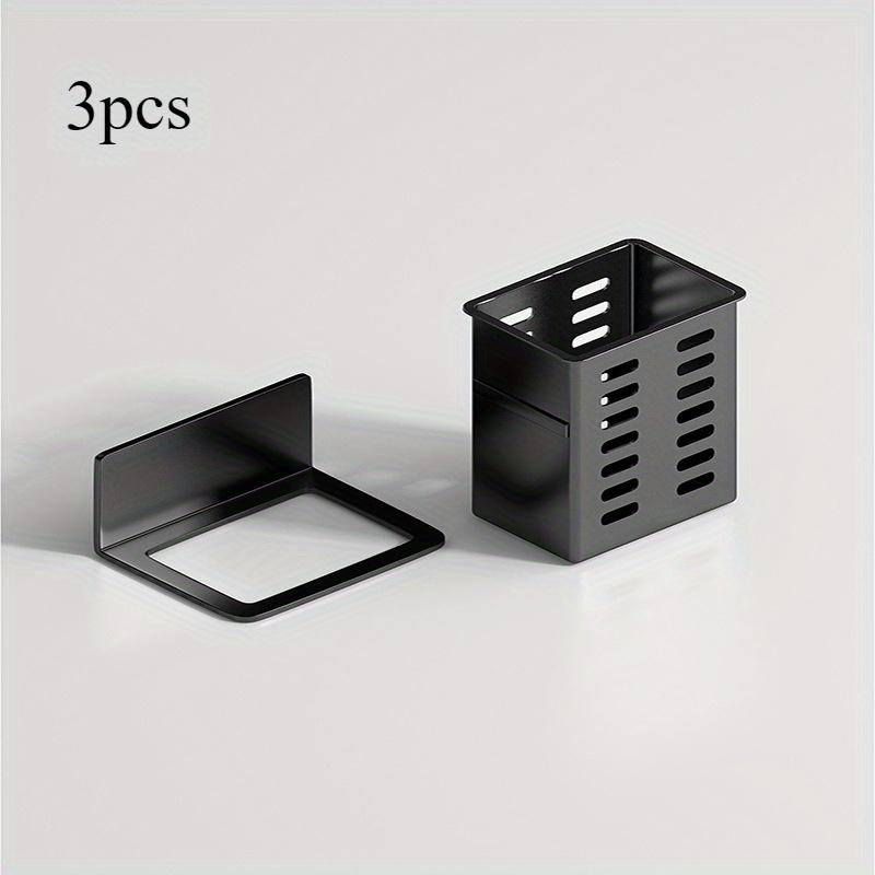 3pcs Free Installation Plastic Wall Mounted Drainage Storage Rack Toothbrush Holder Cosmetics Storage Box