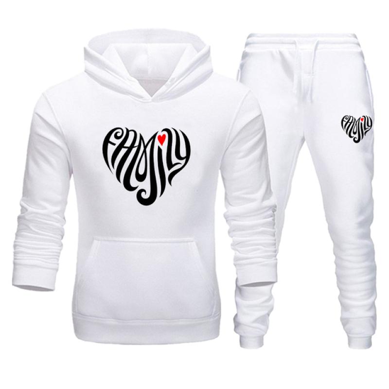 Dámské tepláky Rodinný potisk Pár Mikina a kalhoty 2 kusy Milovníci Muži Oblečení Běžné Sportovní Oblečení Oblečení