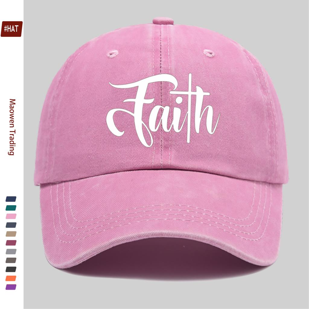 pc Faith Letter Print Baseball Cap Fashionable Trendy Sun Hat Comfortable Lightweight Trucker Hat Adjustable Strap Washabl