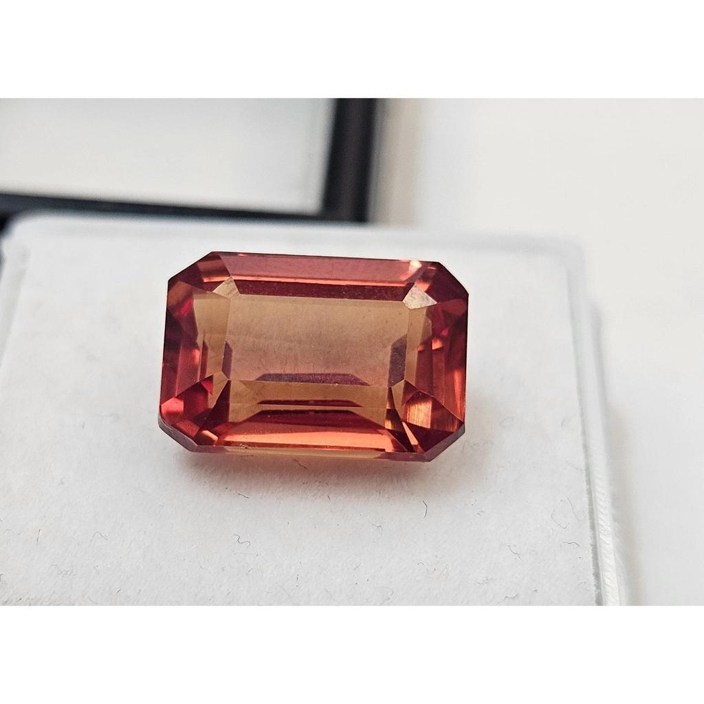 Emerald Cut Natural Padparadscha Sapphire 7-8 Ct Fabulous Certified Gemstone