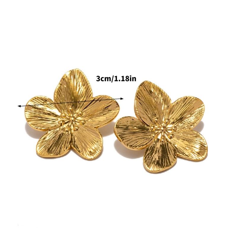 Trendy Statement Flower Earrings Stylish Oversized Flower Studs Eye Catching Earrings For A Sophisticated Appeal