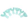 6pcs Dental Implant Tray Green Full Mouth Removable Partial Mold Tray Easy To Fold Baffle Plastic Dentist Tool Material S/M/L