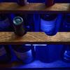 Wine Rack - Creative Cooper - Wooden Barrel - Multicolored LED - Handmade - Vintage