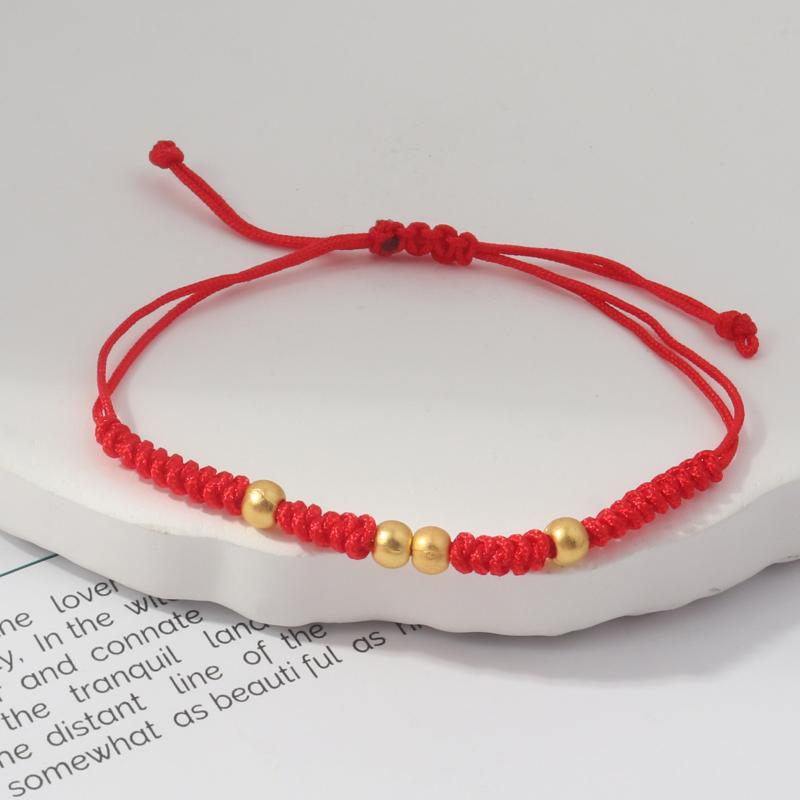 Handmade Red String Bracelet Gold Plated Zodiac Sheep Charms Adjustable Size Good Luck Gifts Daily Wear Fashion Jewelry