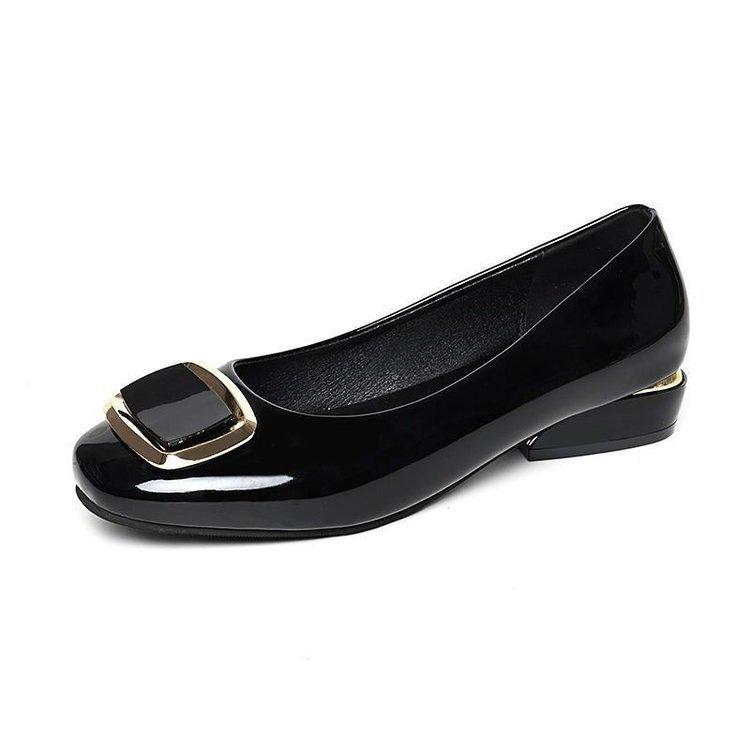 Super Soft Sole Single Shoes Low Heel Thick Heel Small Leather Shoes Autumn New Soft Leather High Quality Shallow Mouth Low Top Casual Shoes