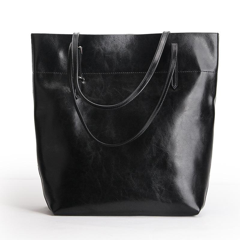 Big Bag Commuter Premium Leather Portable Shoulder Bag Women's Niche Large Capacity Women's Cowhide Tote Bag