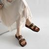 Beige temperament wedge heel wear cool slippers women's 2025 new summer open-toed retro women's super fire beautiful slippers