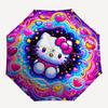 1pc Hello Kitty Cosmic Hearts Auto Open Close Umbrella - Portable Folding Design, 8-Rib Iron Frame Outdoor Umbrella, Festival Gift for Fans, Travelers