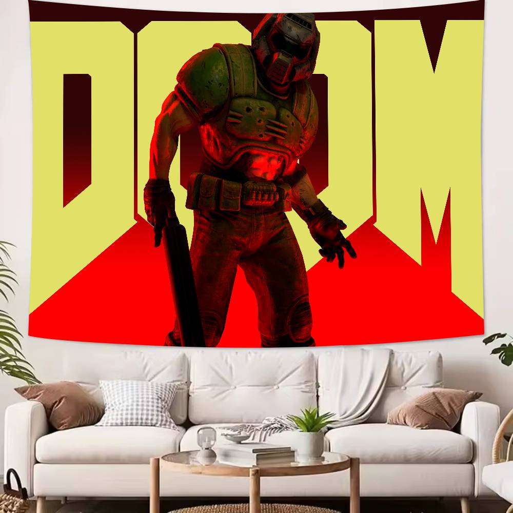 Large Cool FPS Video DDoomS Gaming Tapestry Popular Room Decoration Wall Tapestry Art Room Home Decor Wall Art Decor
