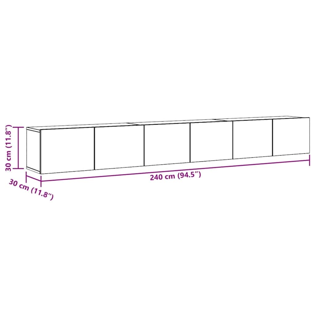 3 Piece TV Cabinet Set White Particleboard