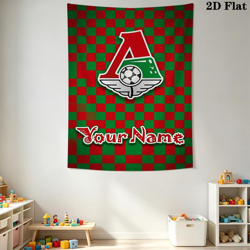 Name Custom FC Lokomotiv Moscow Wall Tapestry Aesthetic Wall Hanging Printed Fabric Blanket Decorative Tapestries for Bedroom Living Room Home Decor