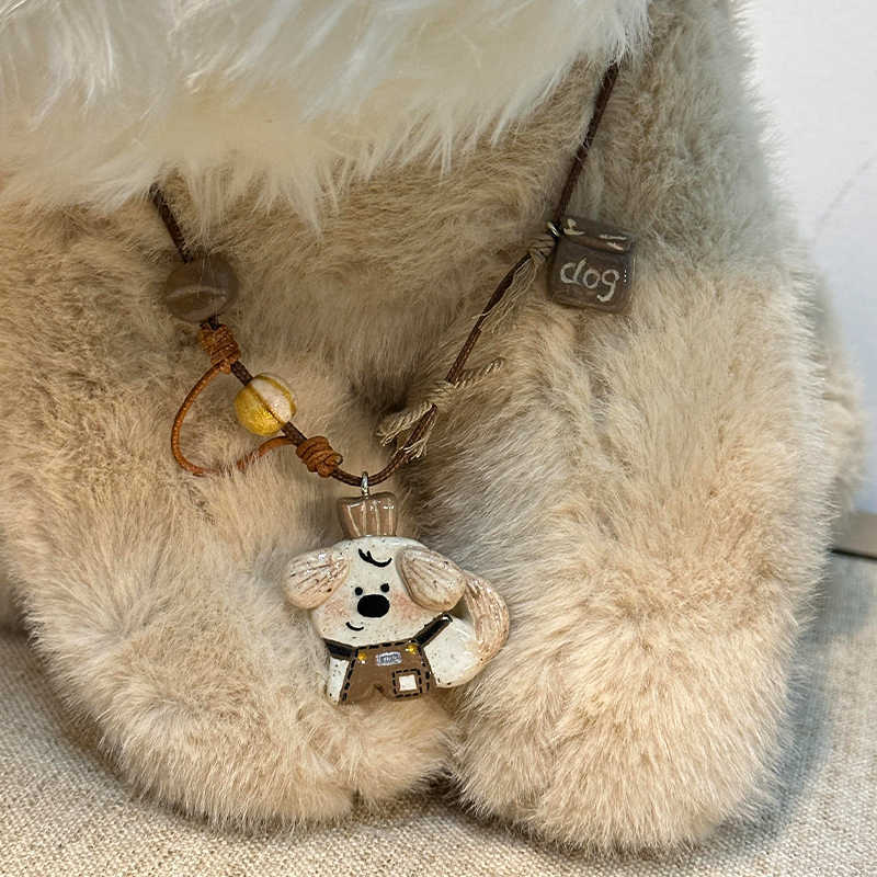 Mischievous and Cute Little Dog Necklace Niche Design High-end Necklace Accessory
