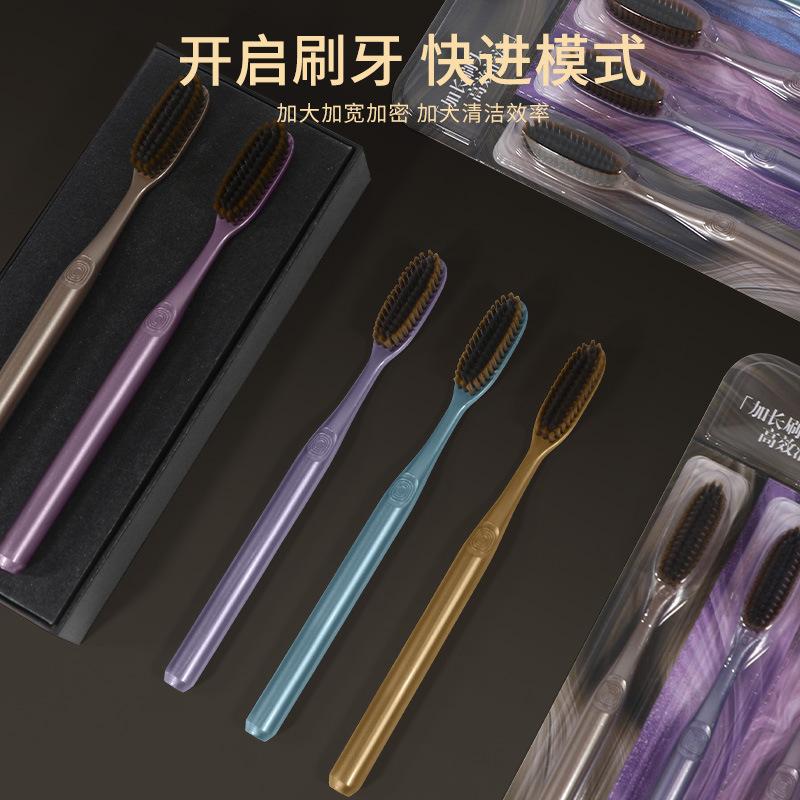 5 independent human extended wide head toothbrushes, suitable for both male female adults, new soft bristled toothbrushes