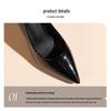 1088-D1 Women's Patent Leather Stiletto Heels with Pointed Toe, Elegant French Design, Inner Waterproof Platform, 2025 Collection.