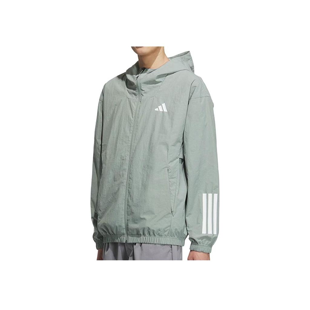 adidas Sports Casual Hooded Zip Jacket Men Jackets Gray KC3927