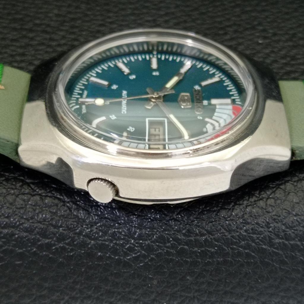 AUTOMATIC VINTAGE SEIKO 5 7009A JAPAN MENS GREEN COLOR DIAL WATCH a500760-5 R154-a500760
