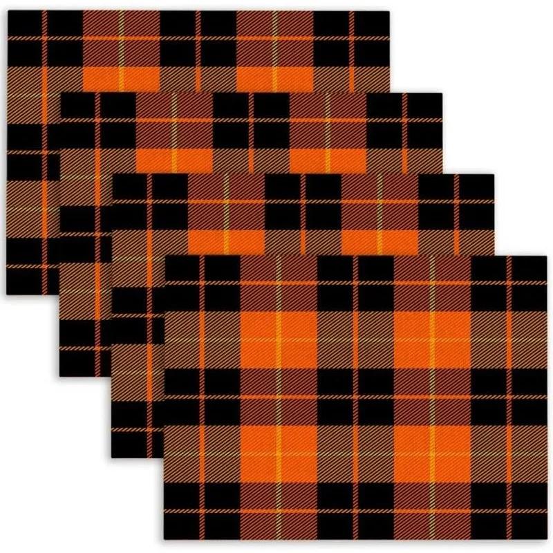 1PC Happy Thanksgiving with Falling Leaves Placemats Autumn Holiday Decoration for Dining Table