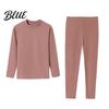 Velvet Sleepwear Set Seamless Double-sided Thermal Underwear Winter Unisex 2 Pcs/Set Round Neck Homewear Thick