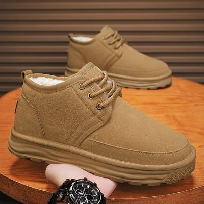 Men's Shoe Size 39-45 Winter Warm Shoes Men's Snow Boots Plus Velvet and Thickened Outdoor Non-slip and Anti-wear Men's Boots