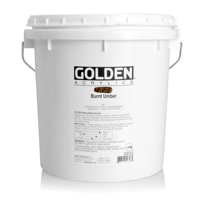 Peinture - GOLDEN - Terre Ombre Brulée S1 - 3,78 L - Marron - Acrylique