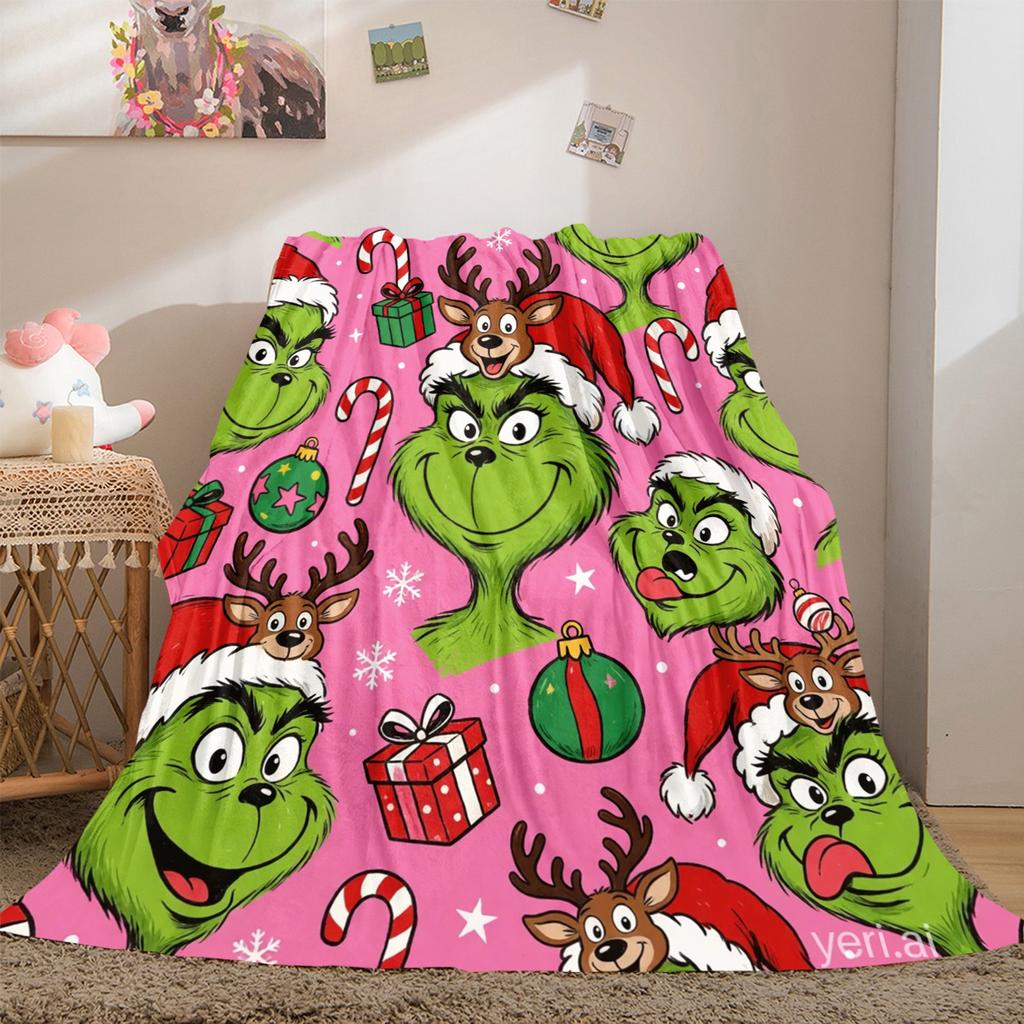 Christmas Gift Comedy Movie How the Grinch Stole Christmas blanket home warming, four season bed decoration sofa cover flannel throwing blanket K20