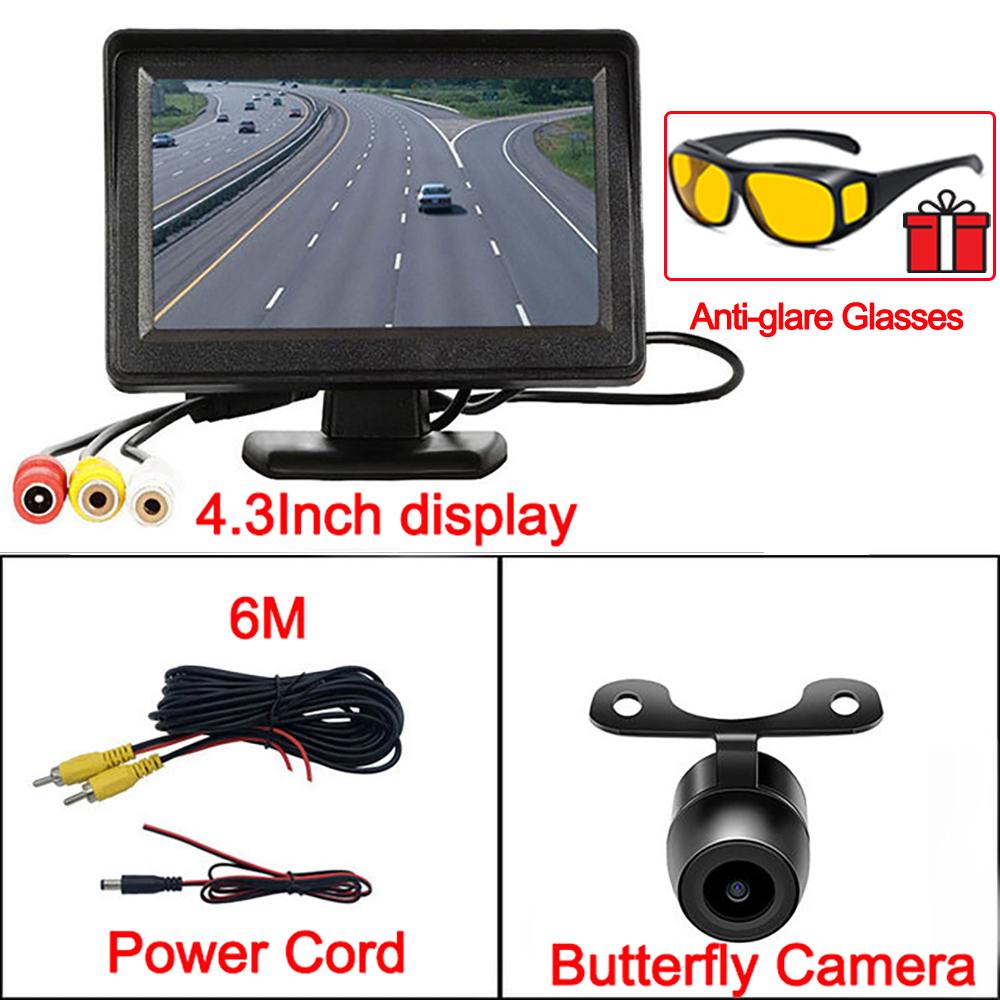 4.3Inch Rear View Camera Monitor Screen Reversing Camera Car Parking Parking System Camera for Vehicle Free Anti-Glare Glasses