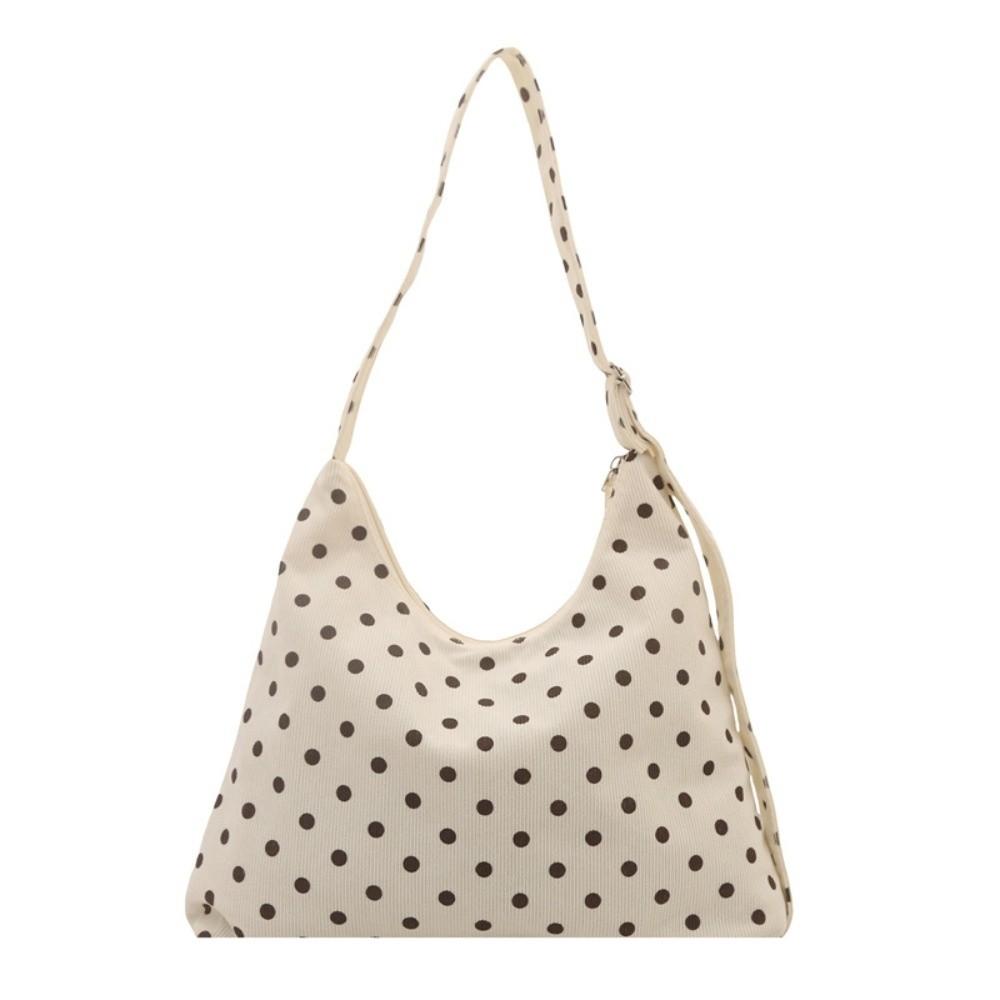 Casual Polka Dot Shoulder Bag Large Capacity Handbag Fashion Canvas Tote Bag Shopping