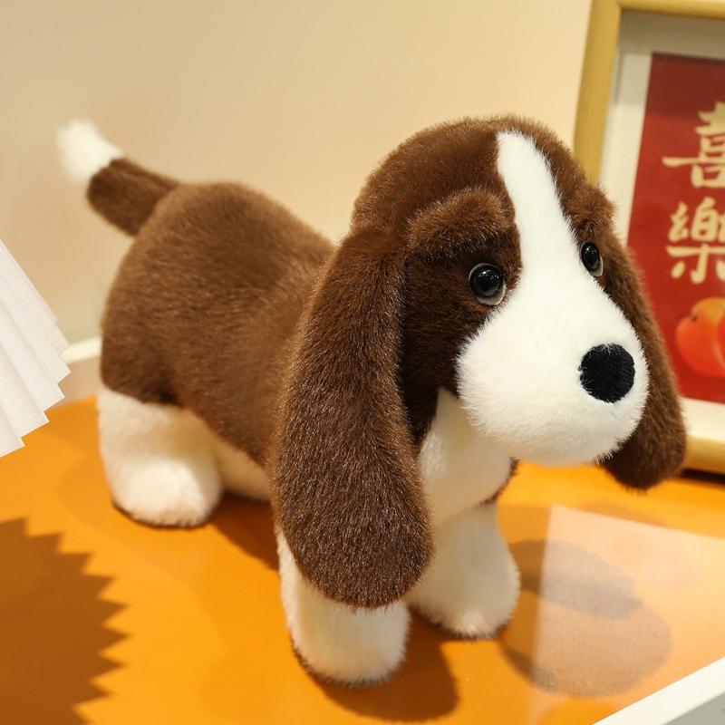 35cm Adorable Dachshund Plush Toys Soft Lifelike Standing Dachshund Toys Cartoon Dog Plush Toy Funny Room/Desktop Decor Kid Gift 35cm