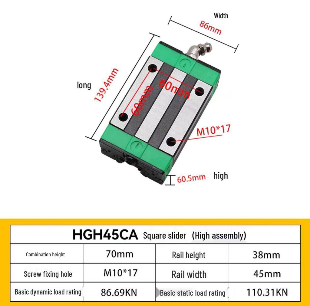 HIWIN Interchangeable Linear Guideway Block for HGH/EGH/CA Series (Sizes 15-30)