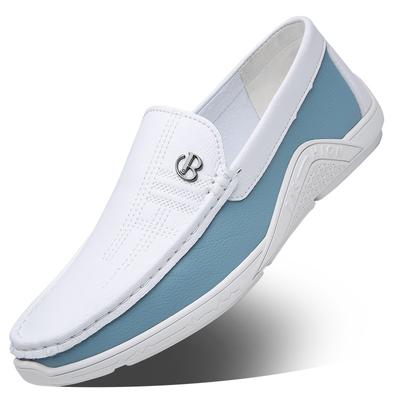 Summer Fashion Men Loafers Italian Casual Luxury Brand Men Shoes Genuine Leather Moccasins Light Breathable Slip On Boat Shoes