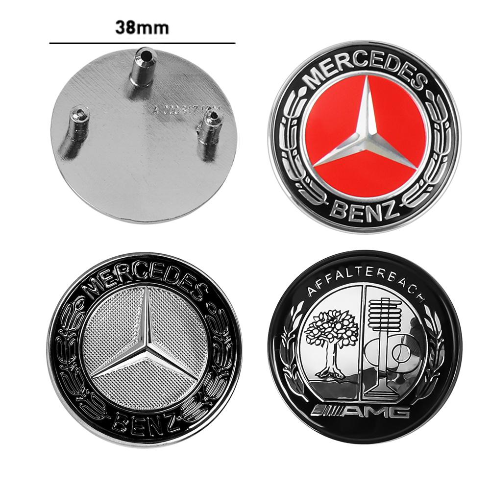 BNXP8 1pc Car ABS Flat Hood Emblem Front Badge Logo Sticker For Mercedes Benz AMG W212 W213 W205 W177 W247 W176 CLS CLA CLK CLG GLS