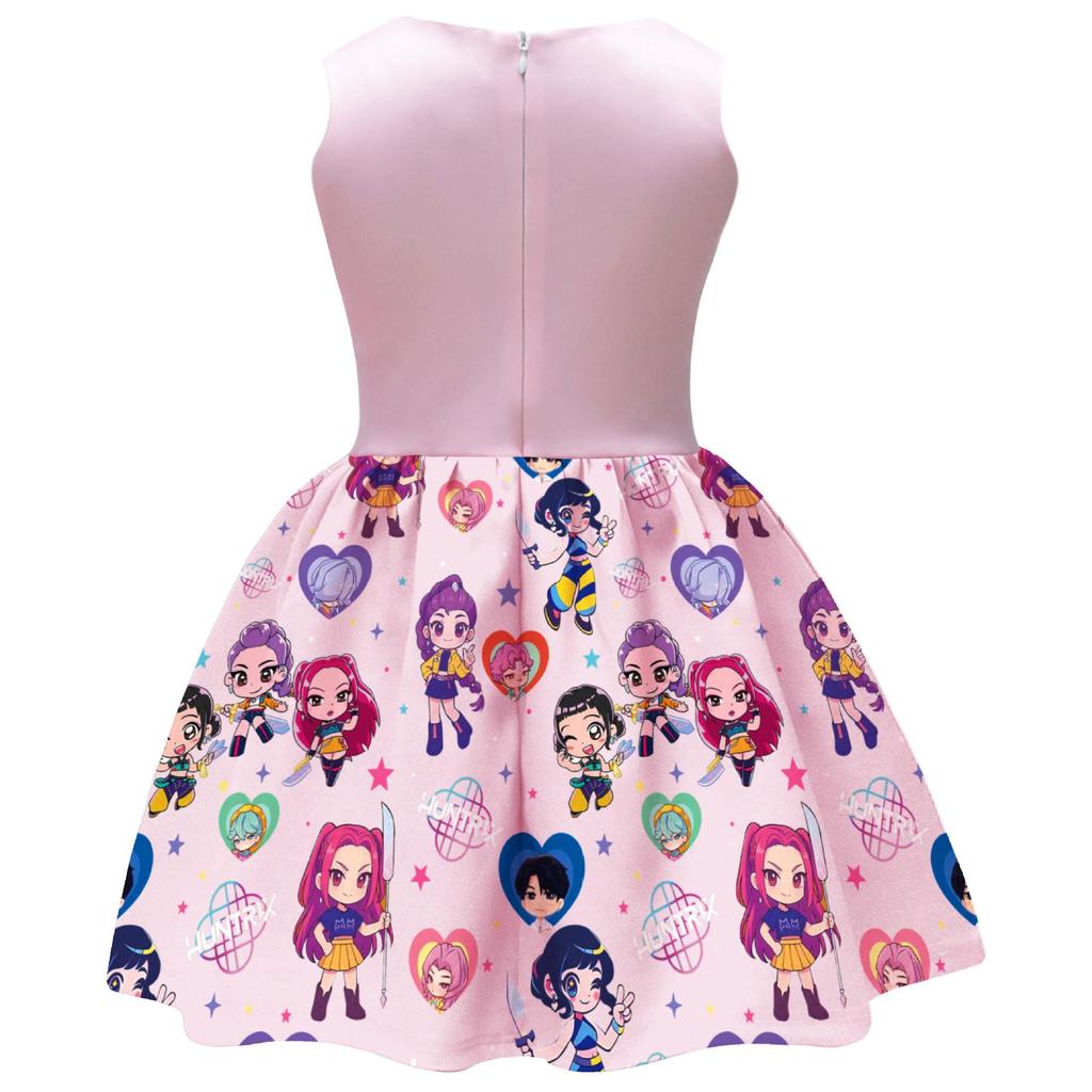 New Style Demon Hunter Girl Print Bowknot Children's Formal Dress