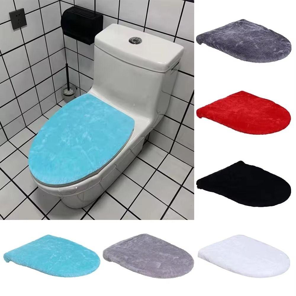 Thickened Toilet Seat Cover Solid Color Toilet Dust Cover Toilet Lid Cover  Bathroom Decorative