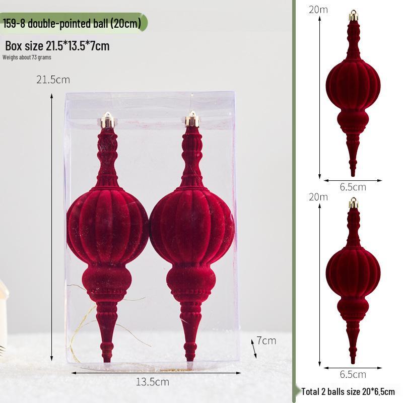 

Різдвяна прикраса ручного розпису винного кольору - Флокована підвісна куля для ялинок, готелів, торгових центрів та вітрин