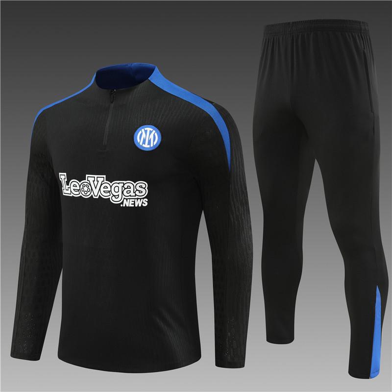 Maglia a maniche corte Juventus Adulti Bambini Pre-partita Sportiva Autunno Inverno Mezza zip Maglia da allenamento Set maglia da calcio Inter