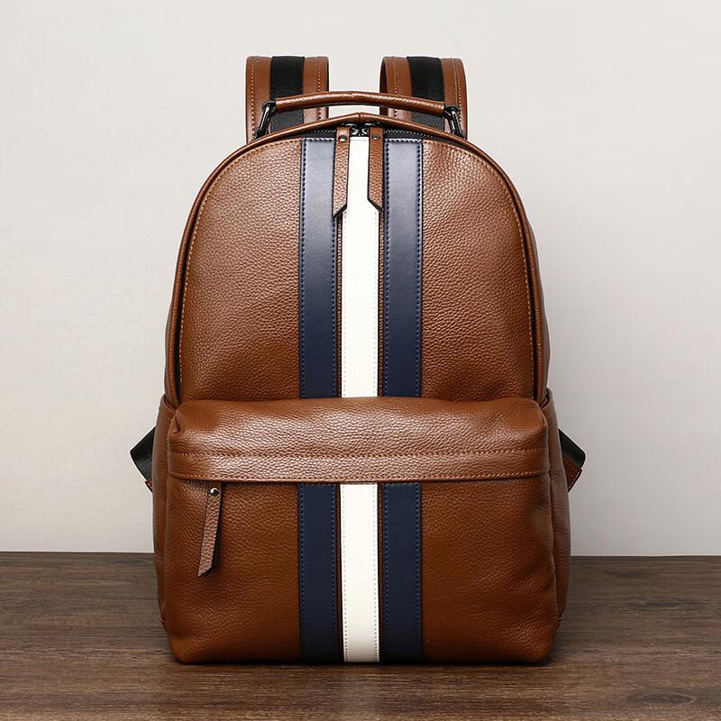 SCHWARZETIENNE Men s Genuine Leather Casual Backpack