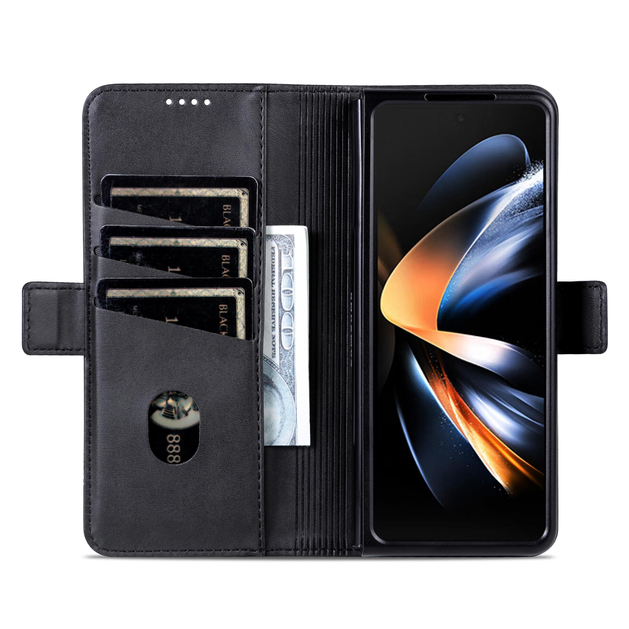 

AZNS For Samsung Galaxy Z Fold6 5G Case Wallet PU Leather+PC Phone Cover Brown