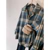 Women's Trendy Plaid Long-Sleeve Shirt Jacket for Autumn/Winter