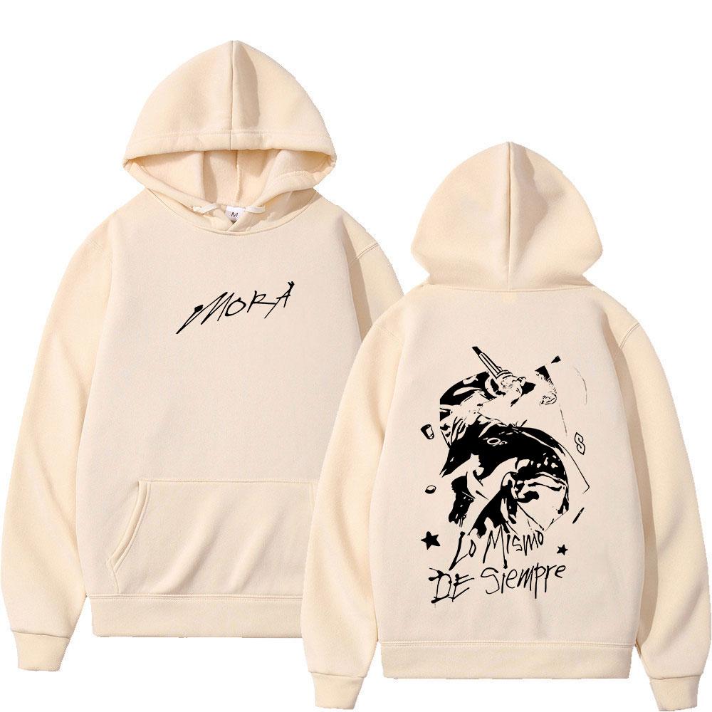 Rapper Mora Lo Mismo De Siempre Album Hoodies Men Women Fashion Hip Hop Oversized Sweatshirts High Quality Long Sleeves Pullover