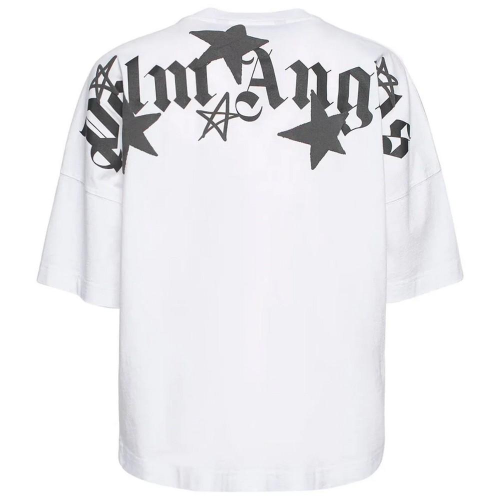 Palm Angels Mens Shooting Star Logo Oversized T-Shirt