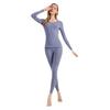 Ensemble d'automne pour femmes en pur coton uni: Couche de base, Pull, Pantalon, Sous-vêtements chauds fins pour filles
