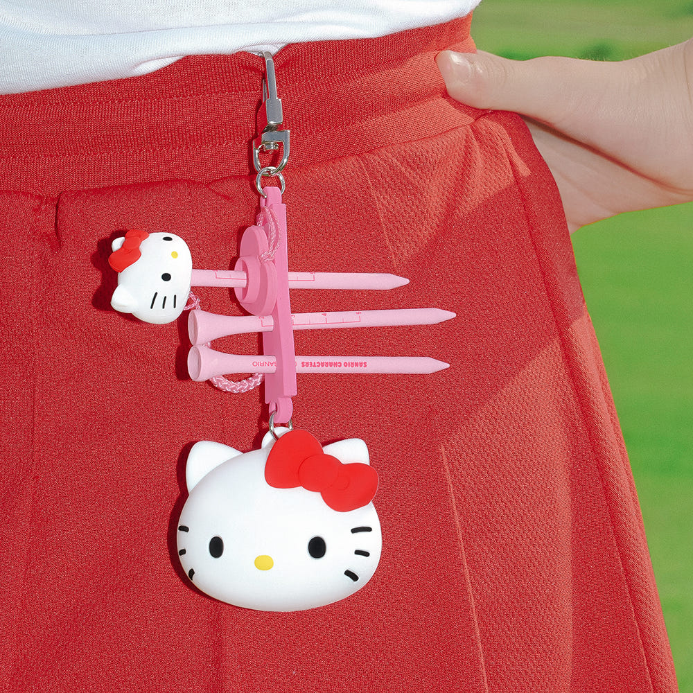 

[Official] Sanrio Characters Golf Ball Pouch - Cute Kawaii Women s Golf Ball Holder Bag with Clip Hello Kitty