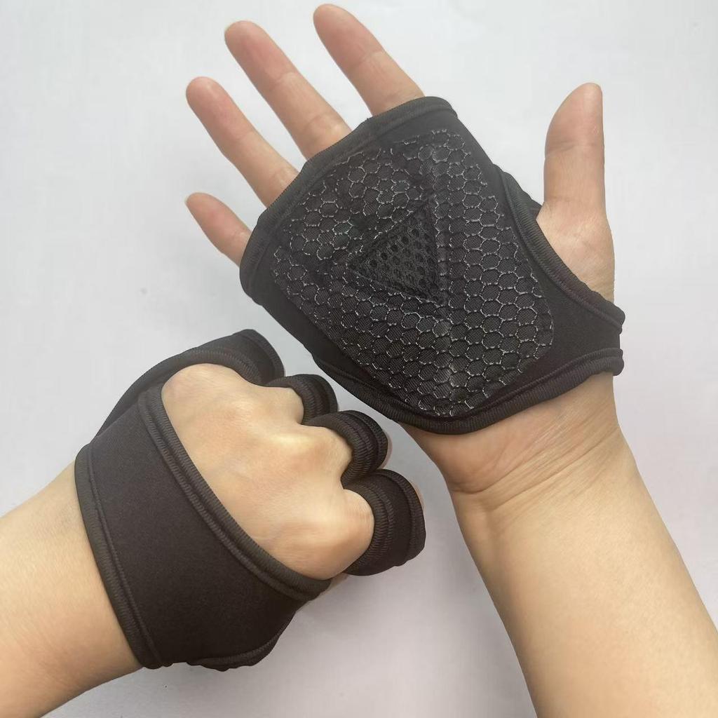 Unisex Half-Finger Fitness Gloves with Extended Wrist Guard - Non-Slip, Wear-Resistant for Weightlifting and Pull-Ups