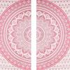 BLESS INTERNATIONAL Beautiful Indian Bohemian Psychedelic Hippie Ombre Window Curtain Panels for Bedroom, Living, Balcony (Pink Omra)